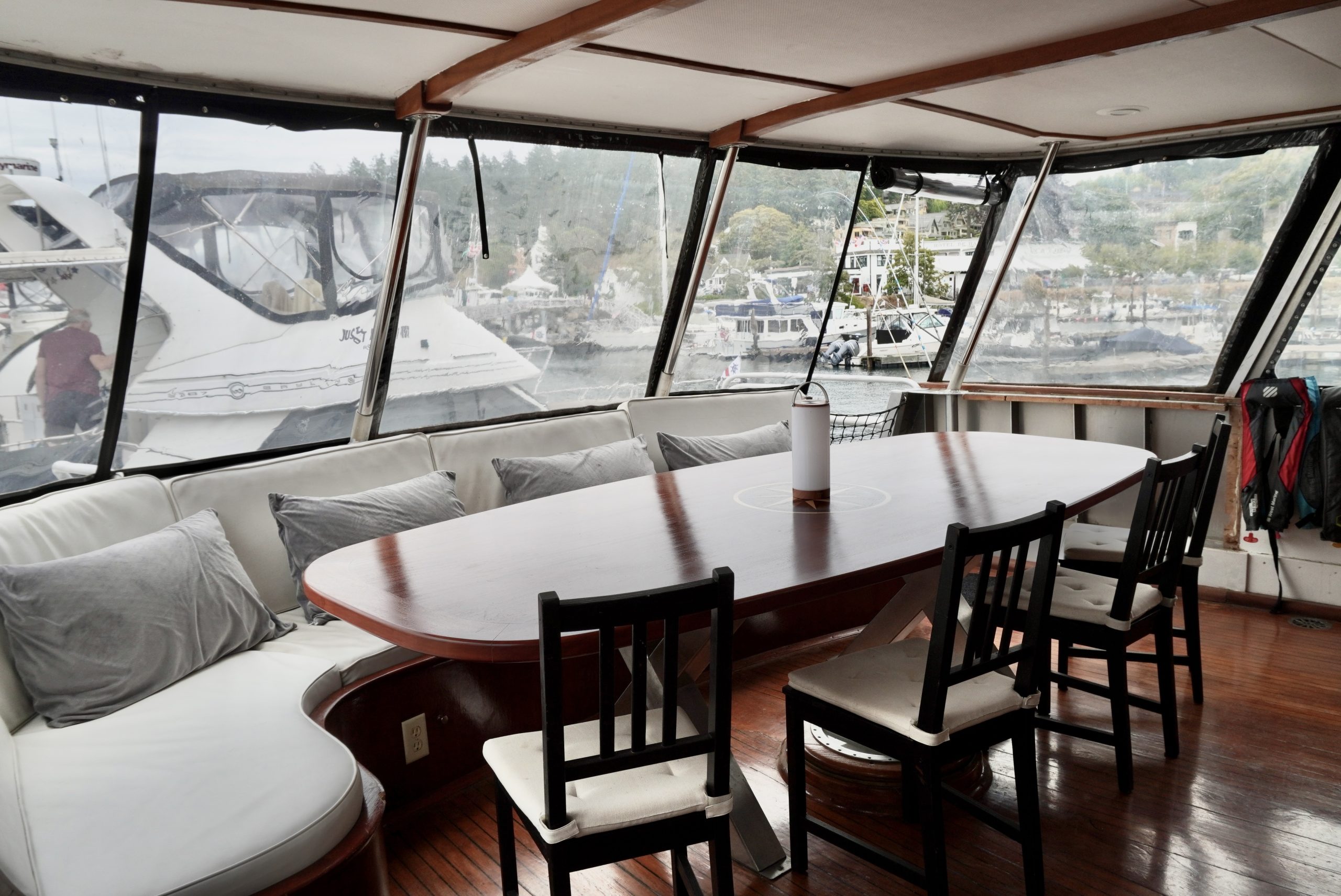 Renegade Adventures Dining and Seating Area on Restored Motor Vessel Yatch